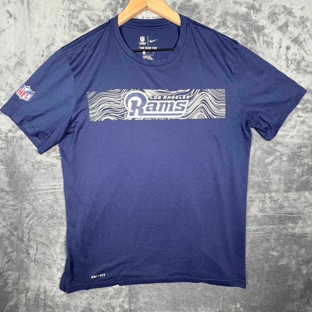 Nike Los Angeles Rams‎ NFL Mens T-Shirt L Dri-Fit Blue Athletic